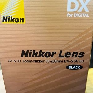 Zoom 55 to 200 camera lens